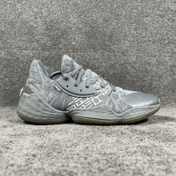 Adidas Harden Vol 4 EH2412 Mens Size 11.5 Gray White Basketball Shoes Used
